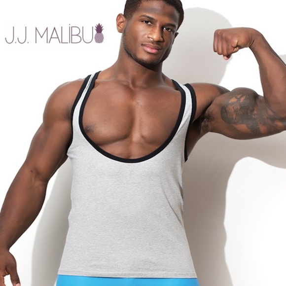 JJ Malibu Other - J J Malibu Low Scoop Neck Tank Top XL 92% cotton / 8% spandex Split side design